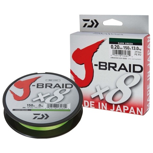 Плетеная леска Daiwa J-Braid x8 Chartreuse