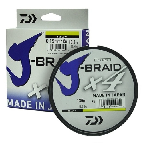 Плетеная леска Daiwa J-Braid x4 Yellow