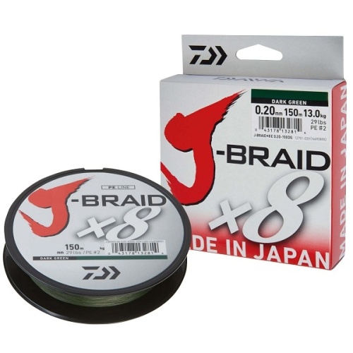 Плетеная леска Daiwa J-Braid x8 Dark Green