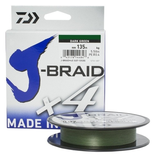 Плетеная леска Daiwa J-Braid x4 Dark Green